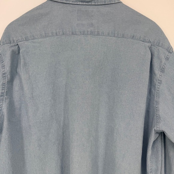 Wrangler Mens Premium Comfort Flex Long Sleeve Button Down Shirt Blue 2XT HLB2K - Picture 6 of 9